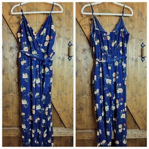 Navy Floral Jumpsuit